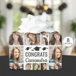 Afscheid 8 Foto Collage Gefeliciteerd Naam Cadeaupapier