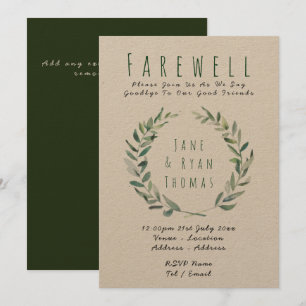 Afscheid Afscheidspartij Uitnodiging Roestige Blad