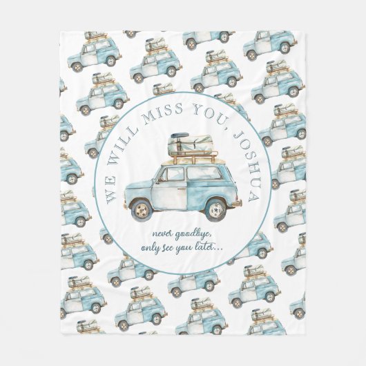 Afscheid Afstudeerder Schattigee auto gaan weg par Fleece Deken (Voorkant)