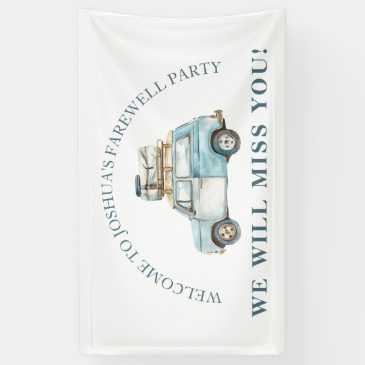 Afscheid Auto en Bagage gaan weg Party Welkom Spandoek (Verticaal)