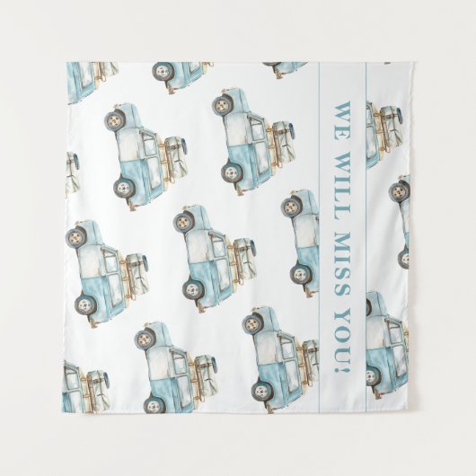 Afscheid Auto Going Away Party Welkom Achtergrond Wandkleed (Voorkant (horizontaal))