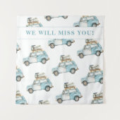 Afscheid Auto Going Away Party Welkom Achtergrond Wandkleed (Voorkant)