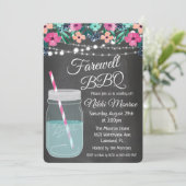 Afscheid BBQ Mason Jar Uitnodiging (Staand voorkant)