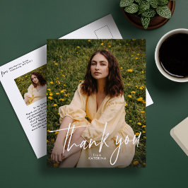 Afscheid bedanken kaart met twee foto's