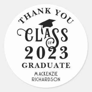 Afscheid Bedankt Jaar Van De Klas Aangepaste Kleur Ronde Sticker