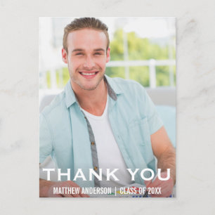 Afscheid Bedankt Modern Foto Postcard WBB Briefkaart