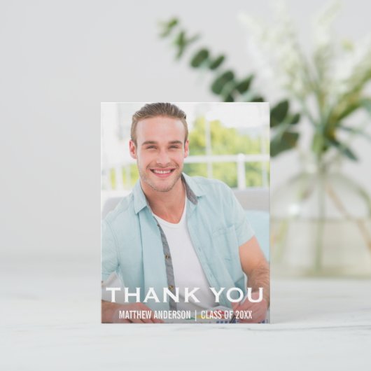 Afscheid Bedankt Modern Foto Postcard WBB Briefkaart (Staand voorkant)