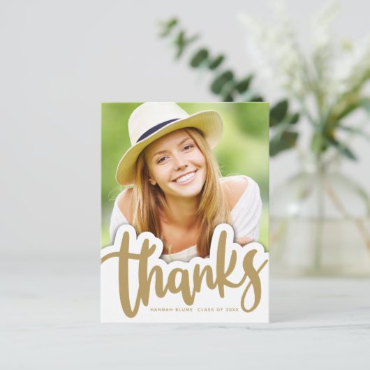 Afscheid bij afstuderen | Handgeschreven ontwerp o Briefkaart (Staand voorkant)