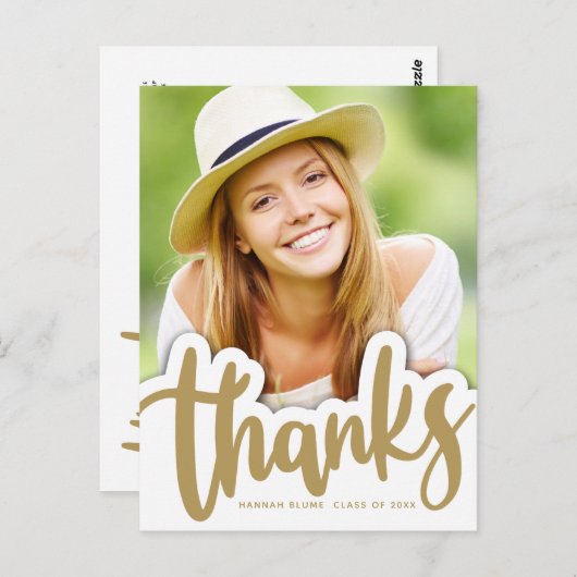 Afscheid bij afstuderen | Handgeschreven ontwerp o Briefkaart (Voorkant / Achterkant)