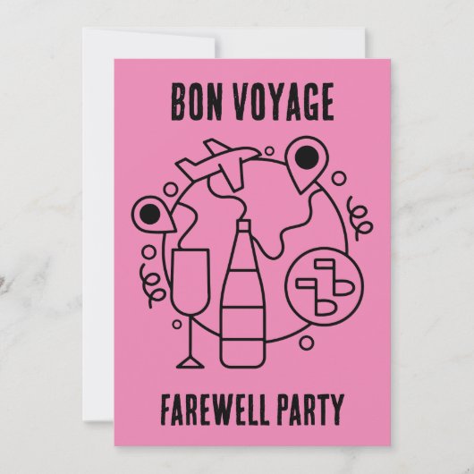 Afscheid Bon Voyage Party Kaart (Voorkant)