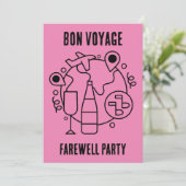 Afscheid Bon Voyage Party Kaart (Staand voorkant)