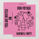Afscheid Bon Voyage Party Kaart (Voorkant / Achterkant)