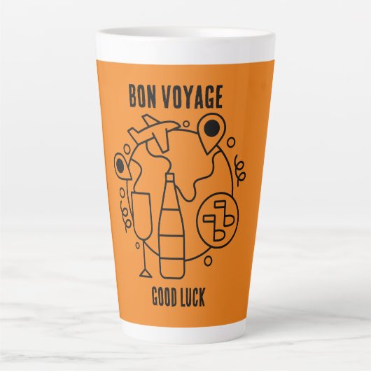 Afscheid Bon Voyage Party Latte Mok (Voorkant)