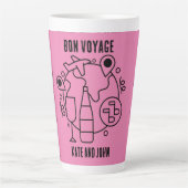 Afscheid Bon Voyage Party Latte Mok (Voorkant)