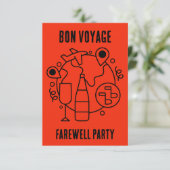 Afscheid Bon Voyage Party RSVP Kaartje (Staand voorkant)