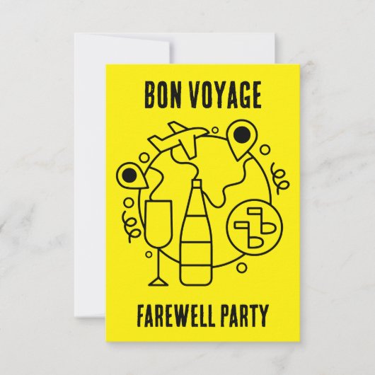 Afscheid Bon Voyage Party RSVP Kaartje (Voorkant)