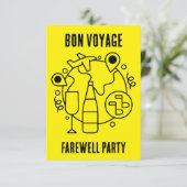 Afscheid Bon Voyage Party RSVP Kaartje (Staand voorkant)