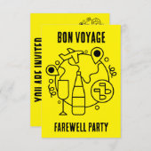 Afscheid Bon Voyage Party RSVP Kaartje (Voorkant / Achterkant)