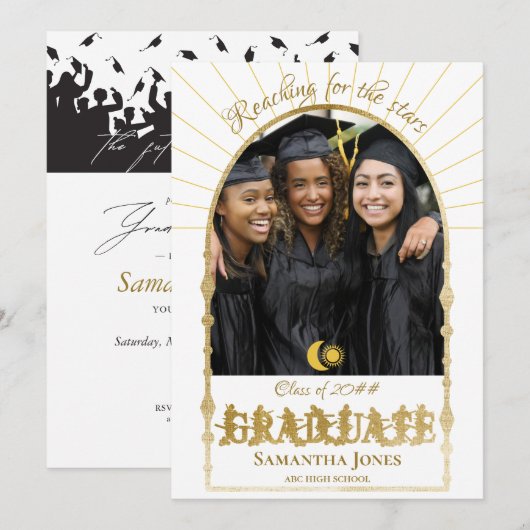 Afscheid Celestiale Astronomie Ruimte Afstudeerfot Kaart (Voorkant / Achterkant)