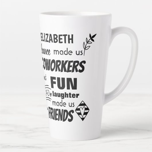 Afscheid collega baas - wij zijn vrienden Aangepas Latte Mok (Rechts)