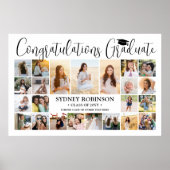 Afscheid Congrats 23 Foto Collage Modern Wit Poster (Voorkant)