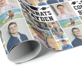 Afscheid Congrats Naam 8 Foto Collage Cadeaupapier (Rol Hoek)