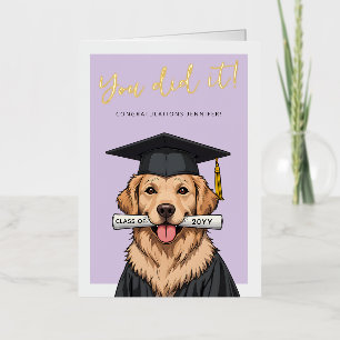 Afscheid Cute Golden Retriever Aangepaste Foto Folie Wenskaart