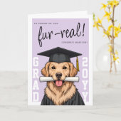 Afscheid Cute Golden Retriever Aangepaste Foto Kaart (Gele Bloem)