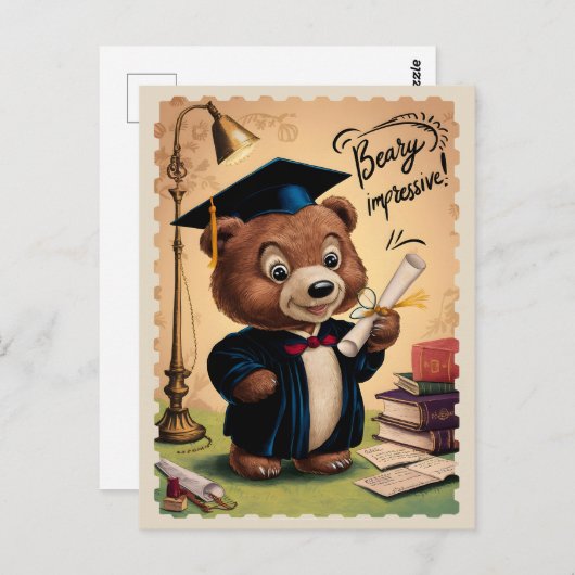 Afscheid Cute Vintage Beer Briefkaart (Voorkant / Achterkant)