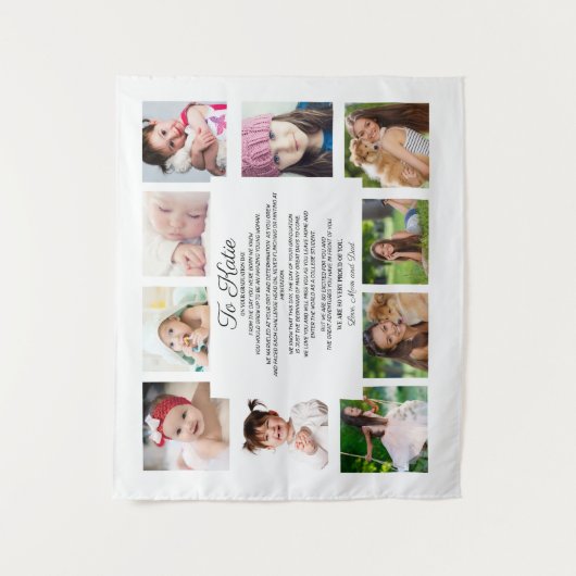 Afscheid dag 10 Foto naar dochter Sentimenteel Wandkleed (Voorkant)