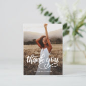 Afscheid Dank Je Foto Moderne Script Afgestudeerde Briefkaart (Staand voorkant)