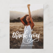 Afscheid Dank Je Foto Moderne Script Afgestudeerde Briefkaart (Voorkant)