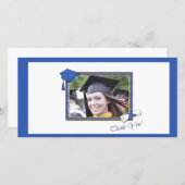 Afscheid Dank Je Wel Blauw Bedankkaart (Voorkant / Achterkant)