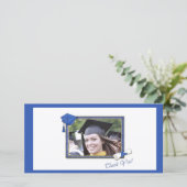 Afscheid Dank Je Wel Blauw Bedankkaart (Staand voorkant)