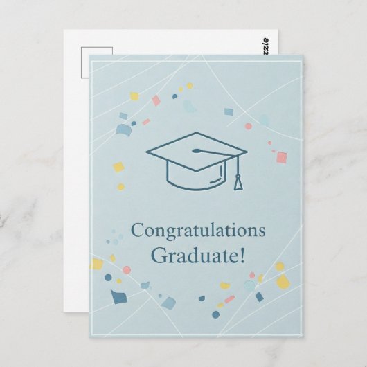 Afscheid Dankkaart Afstudeerkaart Briefkaart (Voorkant / Achterkant)