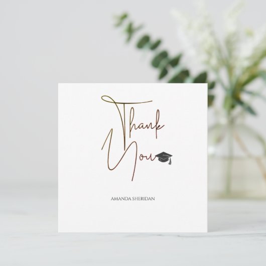 Afscheid Dankkaart Dalton White Serif Zwart (Staand voorkant)