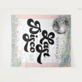 Afscheid Disco Meidenavakantiedecoratie Confetti Wandkleed (Voorkant (horizontaal))