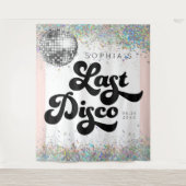 Afscheid Disco Meidenavakantiedecoratie Confetti Wandkleed (Voorkant)