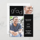 Afscheid Dual Foto Zwart Bericht Aankondigingskaart (Voorkant / Achterkant)