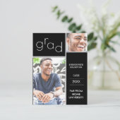 Afscheid Dual Foto Zwart Bericht Aankondigingskaart (Staand voorkant)