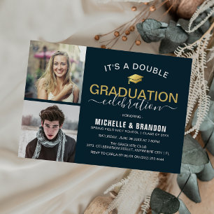 Afscheid Dubbele Viering Afstudeerfeest Foto Kaart