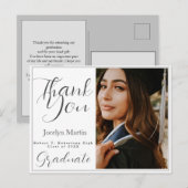 Afscheid Eenvoudig Script Foto Dank je  Briefkaart (Voorkant / Achterkant)