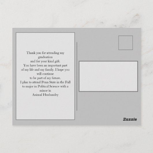 Afscheid eenvoudig script foto dank je wel  briefkaart (Achterkant)