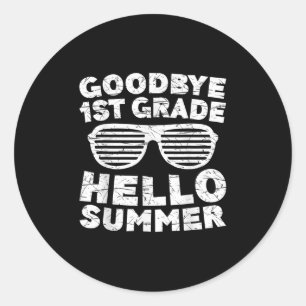 Afscheid eerste graad Hallo zomerreces eerste graa Ronde Sticker