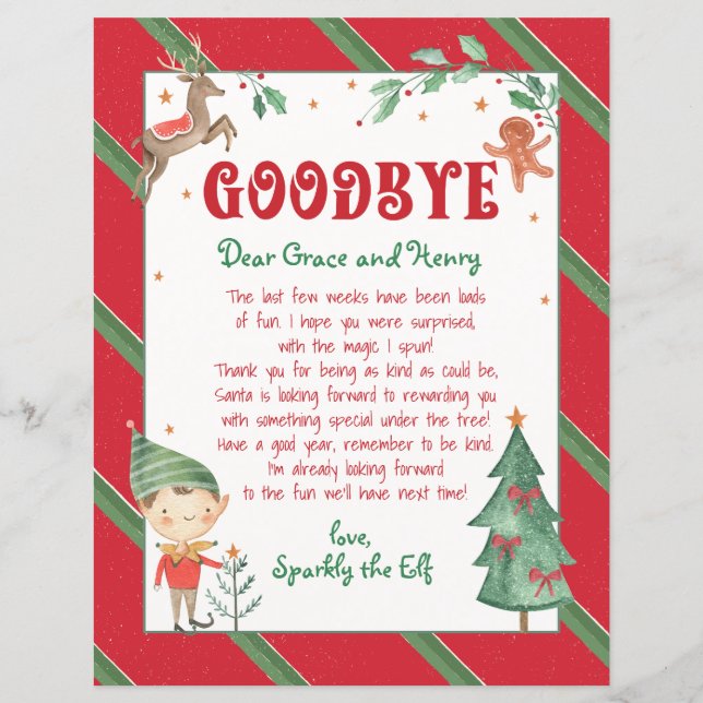 Afscheid Elf Kerst Elf Gepersonaliseerd (Voorkant)