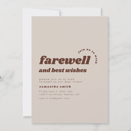 Afscheid en Beste Wensen Pensioen Verhuisfeest Kaart (Voorkant)