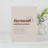 Afscheid en Beste Wensen Pensioen Verhuisfeest Kaart (Staand voorkant)