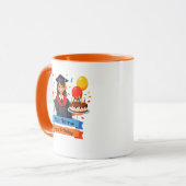 Afscheid en verjaardag Aangepaste naam Mok (Voorkant links)