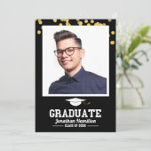 Afscheid Foto Bedankt Zwart Goud Kaart (Staand voorkant)