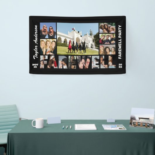 Afscheid Foto Collage Pensioenfeest Verwelkoming Spandoek (Beurs)